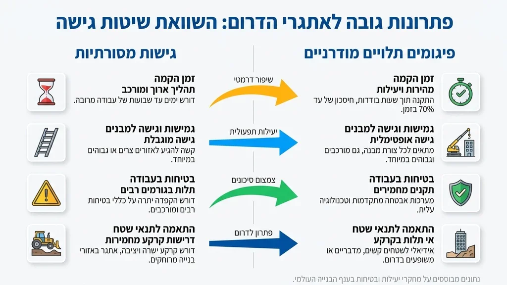 נוצר על ידי מודל בינה מלאכותית Gemini Pro השכרת פיגומים בדרום באתר בנייה מקצועי