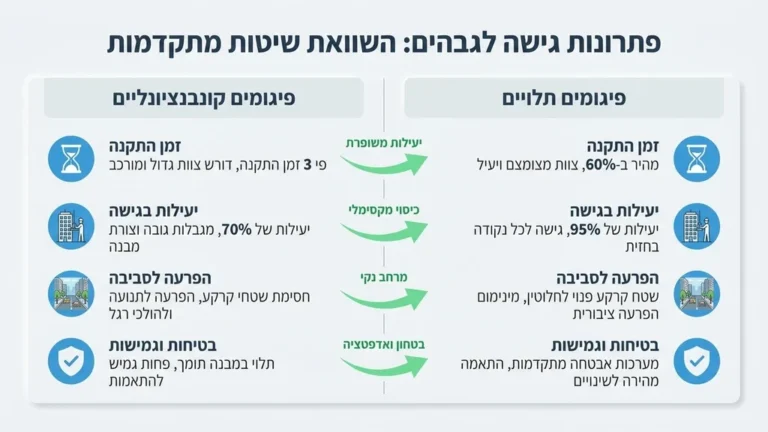 פיגומים תלויים מותקנים על מבנה מגורים גבוה במסגרת פרויקט התחדשות עירונית