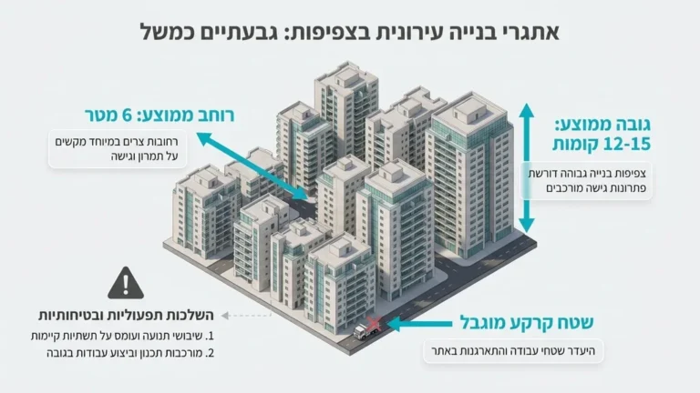 מבני מגורים צפופים בגבעתיים הממחישים את הצורך בפתרונות גישה מתקדמים