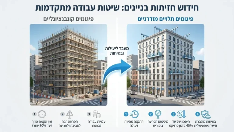 עבודות גובה בפרויקט התחדשות עירונית בהוד השרון