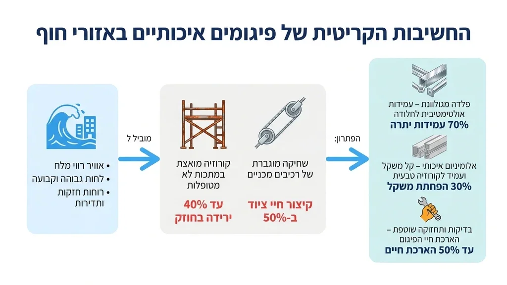 נוצר על ידי מודל בינה מלאכותית Gemini Pro תקריב של כבלי פלדה ומנועים איכותיים במערכת פיגומים העמידה לפגעי מזג אוויר וקורוזיה