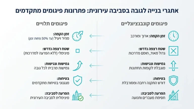 פיגומים תלויים בפרויקט בנייה מודרני בנס ציונה